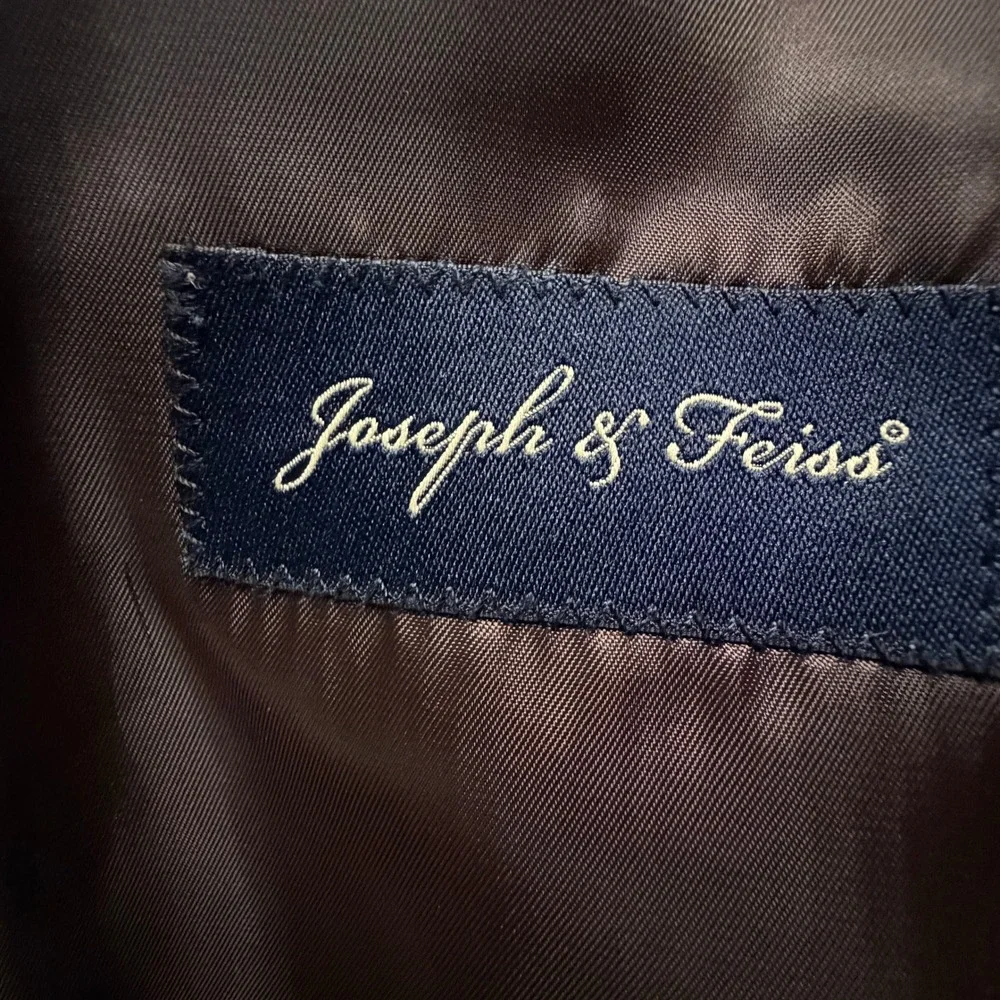 Joseph & Feiss Mens Brown Micro Check Sport Coat Blazer 48R RN 121404